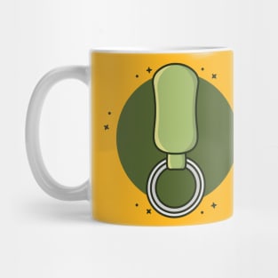 Leather Keychain with Ring for Key vector illustration. Mug